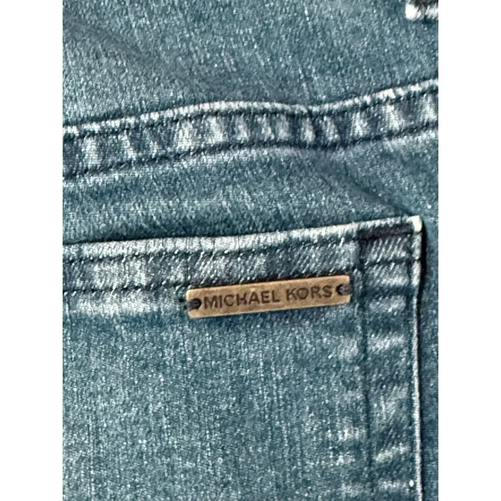 Michael Kors‎ Jeans Women Size 4 Blue Stretch Denim Dark Wash Flare Split Leg